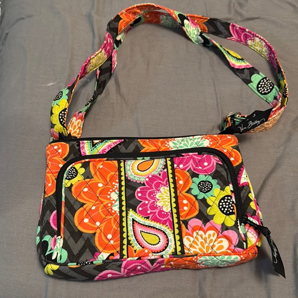 Vera Bradley Red and Pink Crossbody Bag Quilted Fabric